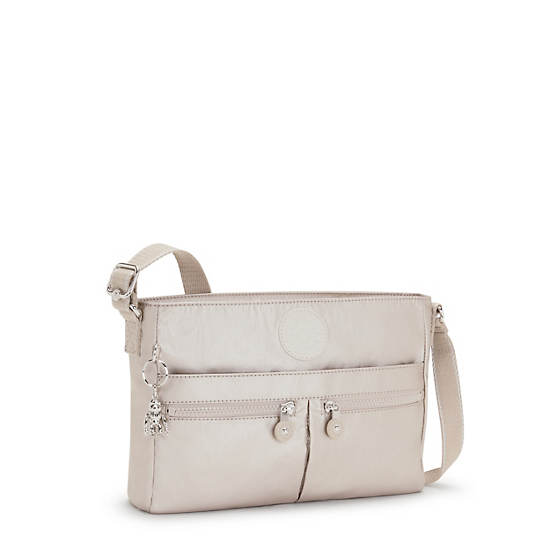 Kipling New Angie Metallic Crossbody Taske Beige | DK 1199XY